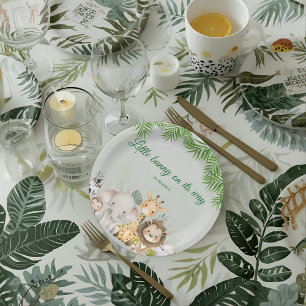 Prato De Papel chá selvagem do bebê da selva Convite tropical