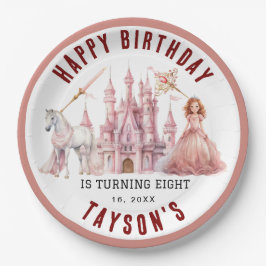 Prato De Papel Chamando todas as princesas de Castelo Mágico 8º a