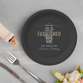 Prato De Papel Chame-me de Aniversário do Whiskey Cocktail