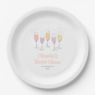 Prato De Papel Champagne Mimosa Bellini Pêssego Chá de Noiva