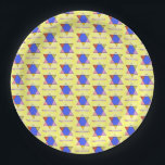Prato De Papel Chanukah Party Designer Papéis - Judaica<br><div class="desc">Trabalho de arte judeu - Estrela de David - Chanukah - Chanukah Party Paper Plates - Tableware - Fornecimentos de Partido - Mogens David - Trabalho de arte por Debbie Davidsohn - Colorful Paper Plates - Dois Tamanhos Diferentes</div>