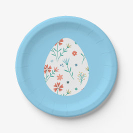 Prato De Papel Chapa de páscoa delicada ovo floral padronizado