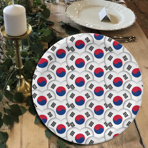 Prato De Papel Chapas, corações da Coreia, Bandeira da Coreia/Cor