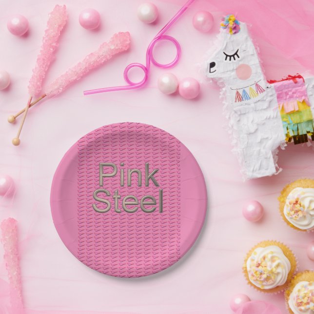 Prato De Papel Chapas de aço rosa (Festa)