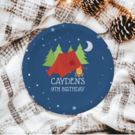 Prato De Papel Chapas de Festa de aniversário de campismo