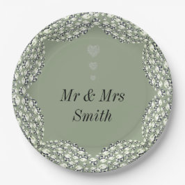 Prato De Papel Chapas de festa de casamento personalizadas, bonit