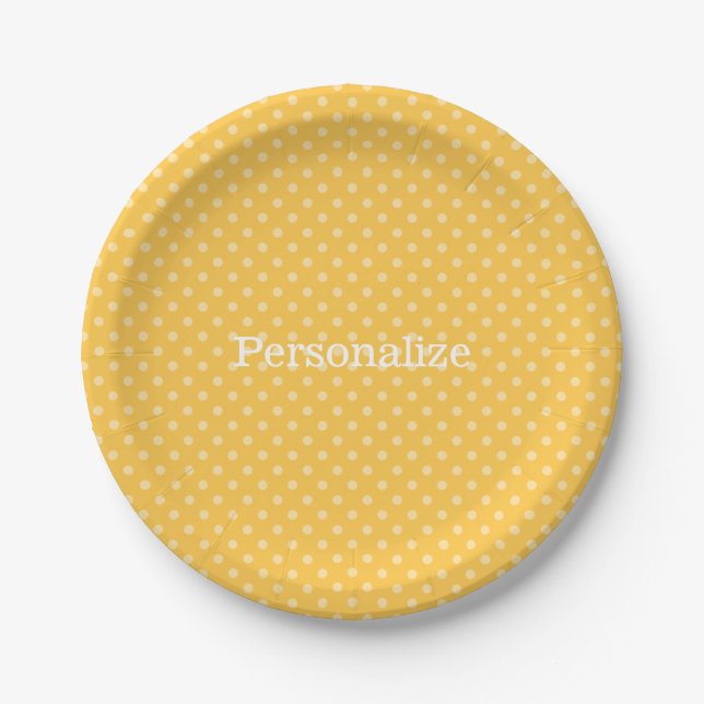Prato De Papel Chapas de folhas de papel amarelo e branco (Frente)