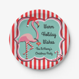 Prato De Papel Chapas de Natal Tropical Flamingo