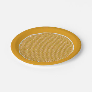 Prato De Papel Chapas de Papel Amarelo Gingham-Mostarda