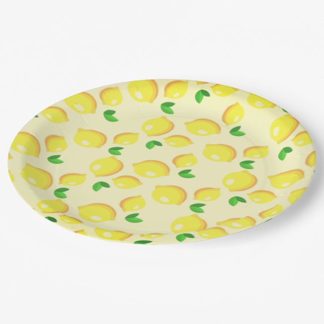 Prato De Papel Chapas de papel amarelo-limão (Inclinado)