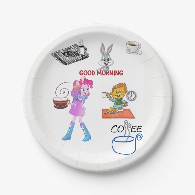 Prato De Papel Chapas de papel café da manhã (Frente)
