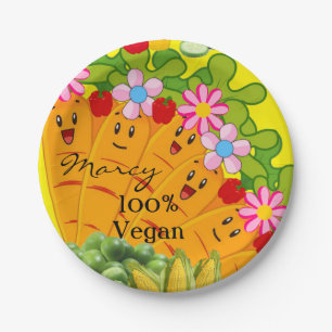 Prato De Papel Chapas de Papel, Carrots Peas 100% Vegan