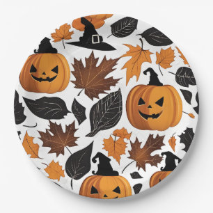 Prato De Papel Chapas de Papel de Abóbora de Halloween