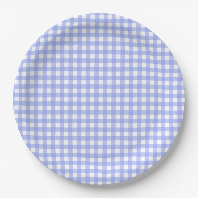 Prato De Papel Chapas de papel de Faye e Lauren Purple Gingham (Frente)