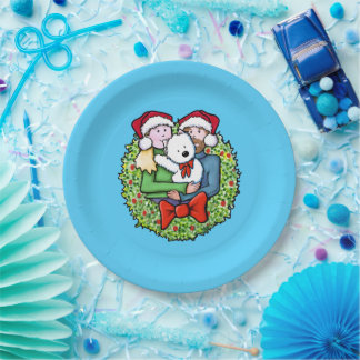 Prato De Papel Chapas de papel de Natal do KiniArt Westie