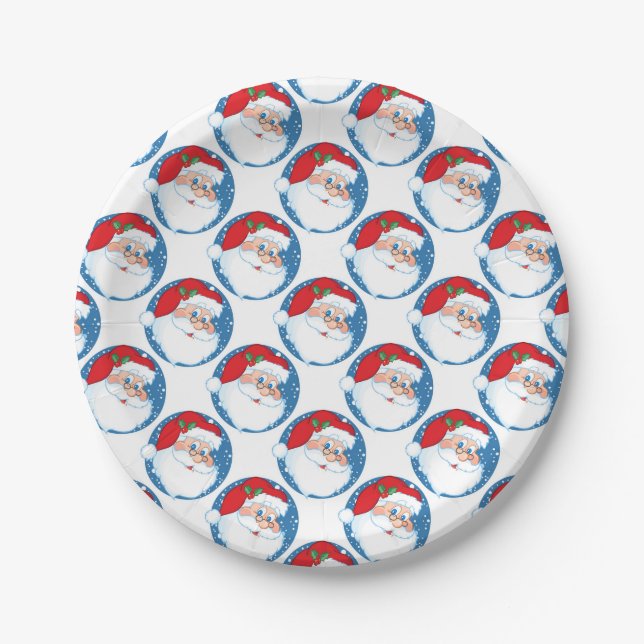 Prato De Papel Chapas de Papel de Natal/Papai Noel (Frente)