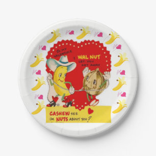 Prato De Papel Chapas de papel Dia de os namorados Bananas Cashew