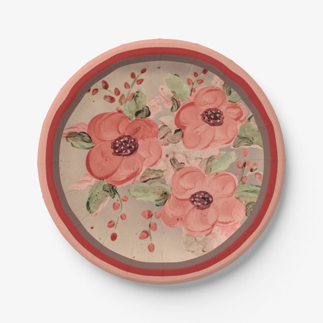 Prato De Papel Chapas de papel especial de sopro vermelho (Frente)