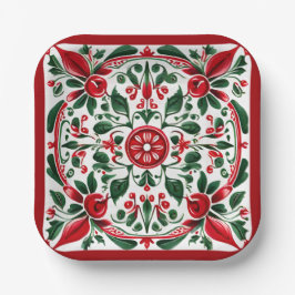 Prato De Papel Chapas de Papel Esquadrão Folk-Art | Placa
