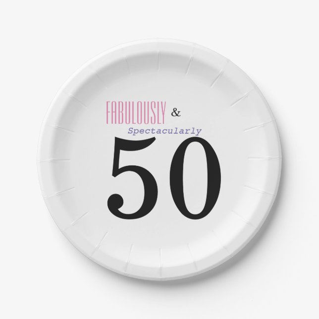 Prato De Papel Chapas de papel fabulosas e Festas de aniversário (Frente)