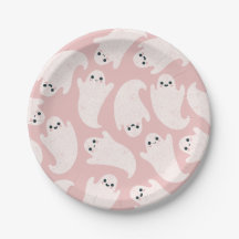 Chapas de papel fantasma em fundo rosa