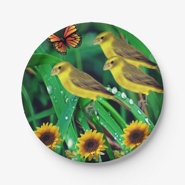 Prato De Papel Chapas de papel Girassóis (Frente)