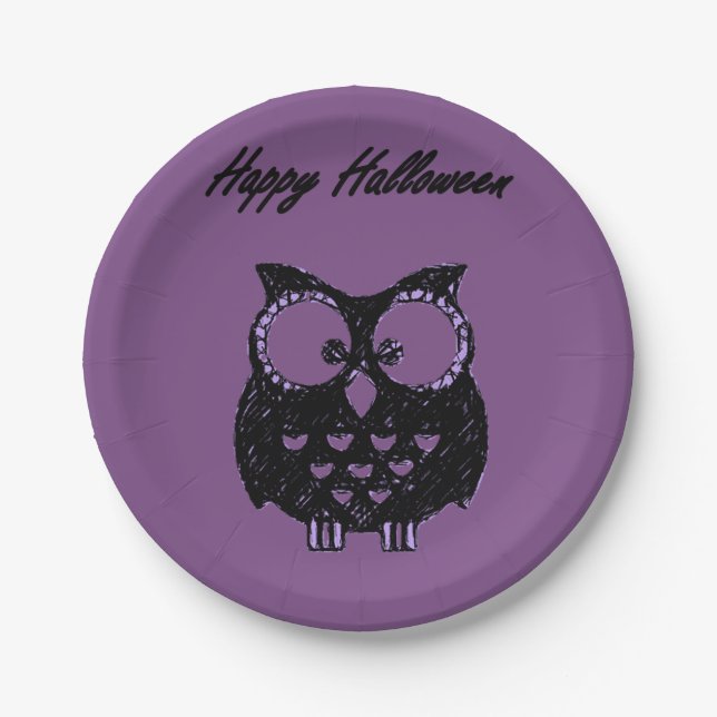 Prato De Papel Chapas de papel Halloween (Frente)