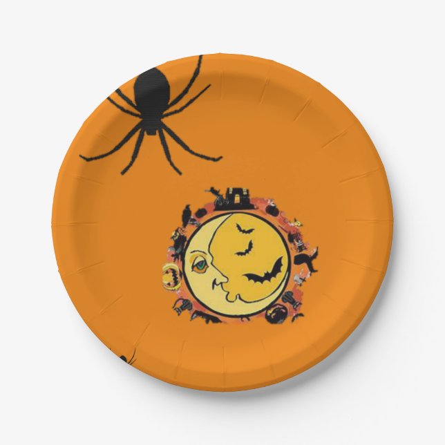Prato De Papel Chapas de papel Halloween (Frente)