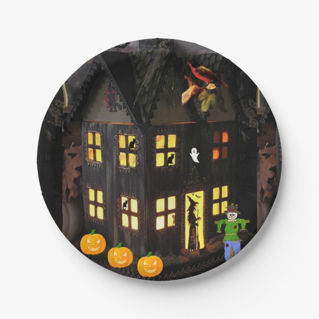 Prato De Papel Chapas de papel Halloween (Frente)
