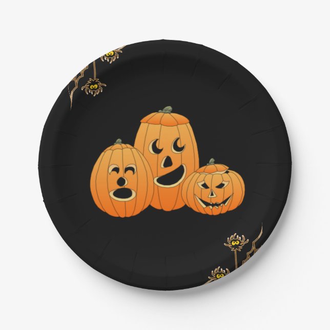 Prato De Papel Chapas de papel Halloween (Frente)