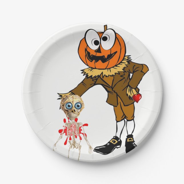 Prato De Papel Chapas de papel Halloween (Frente)