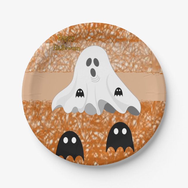 Prato De Papel Chapas de papel Halloween (Frente)