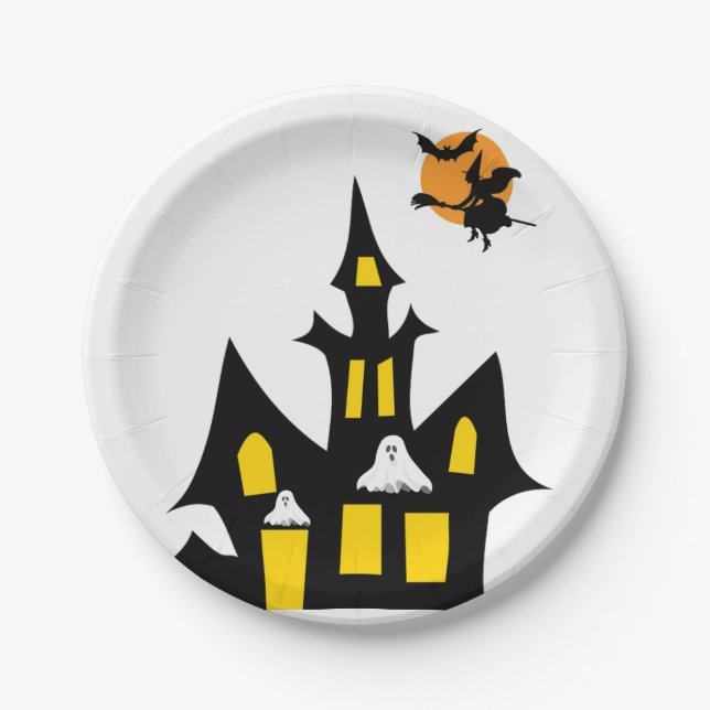 Prato De Papel Chapas de papel Halloween (Frente)