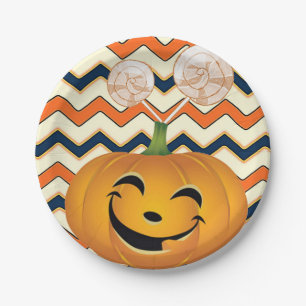 Prato De Papel Chapas de papel Halloween, Abóbora