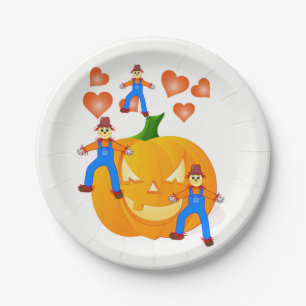Prato De Papel Chapas de papel Halloween, Abóbora