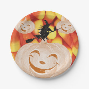 Prato De Papel Chapas de papel Halloween, Abóbora
