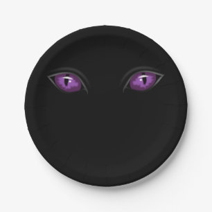 Prato De Papel Chapas de papel Halloween, Olhos roxos