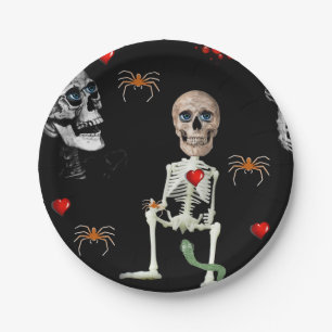 Prato De Papel Chapas de papel Halloween, Skeleton