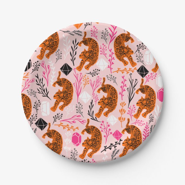 Prato De Papel Chapas de papel-leopardo (Frente)