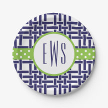 Chapas de papel monogramas de bambu e Grosgrão