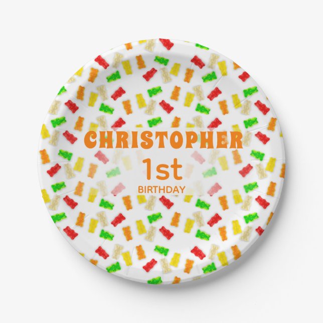 Prato De Papel Chapas de papel para aniversários (Frente)