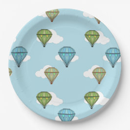 Prato De Papel Chapas de papel para balão de ar quente com céu az