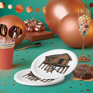 Prato De Papel Chapas de papel para casa de madeira