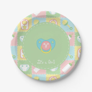 Prato De Papel Chapas de papel para Chá de fraldas de bebê