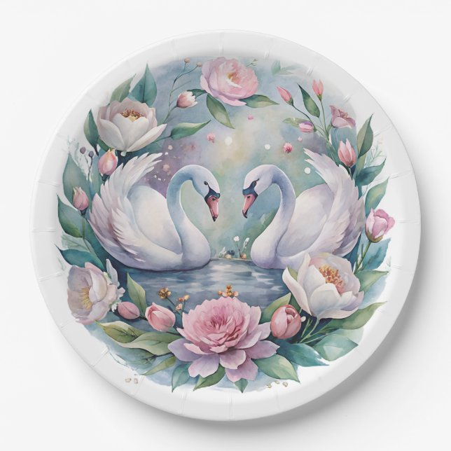 Prato De Papel Chapas de papel para cisne botânico (Frente)