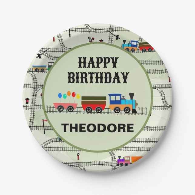 Prato De Papel Chapas de Papel para Crianças Ferroviárias (Frente)