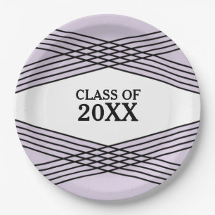 Prato De Papel Chapas de papel para graduação em roxo deco elegan