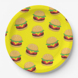 Prato De Papel Chapas de papel para hambúrguer Festa de anivers