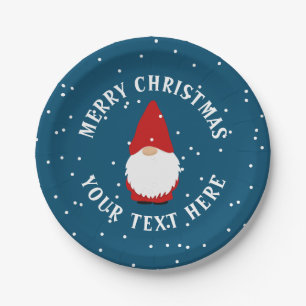 Prato De Papel Chapas de papel personalizadas com gnomo de Natal