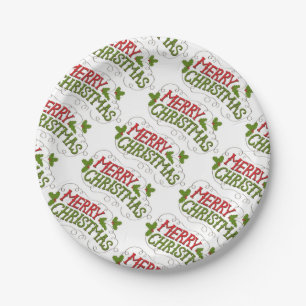 Prato De Papel Chapas de Papel Personalizadas/Feliz Natal
